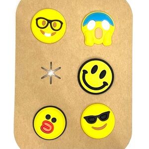 Smiley Face Emoji Shoe Charms Set | Fun Yellow Croc Charms